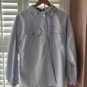 Blue Corduroy Oversized Shacket